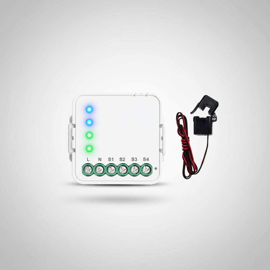 Nexdom Medidor de Energia WiFi Tuya 80A – Vista frontal fundo neutro premium
