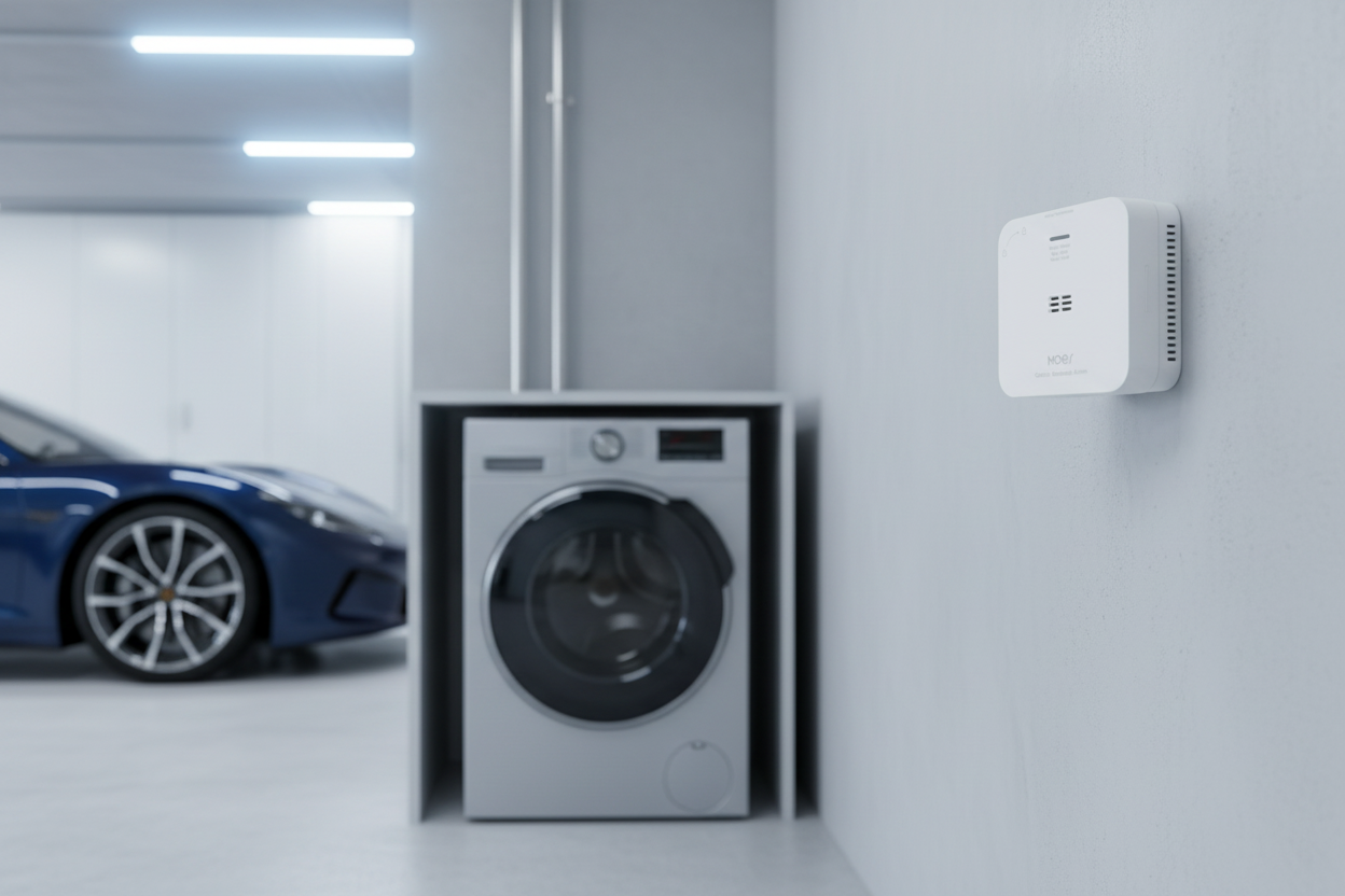 Nexdom Detetor de Monóxido de Carbono e Gás MOES ZigBee – Instalado em garagem ou sala técnica