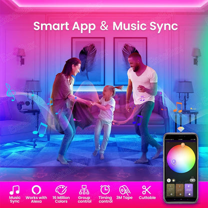 Nexdom™ Smart LED Strip – Fita LED RGB Zigbee/WiFi 5–20M