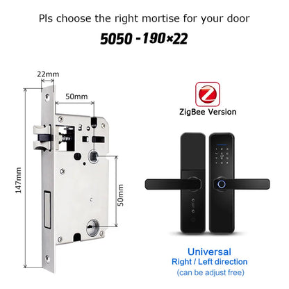 X5 Tuya Zigbee fechadura eletronico digital waterpoof Door lock Biometric Fingerprint Replaceable direction Smart  door lock