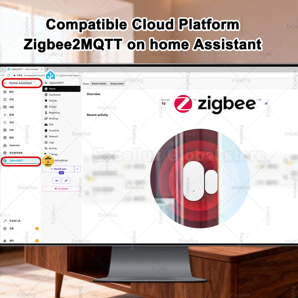 Zigbee 3.0 Door Window Sensor With Brightness/Vibration Sensor Smart Home Security Protection Alarm Door Open /Closed Detector