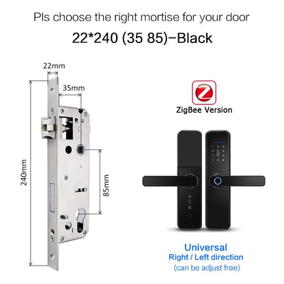 X5 Tuya Zigbee fechadura eletronico digital waterpoof Door lock Biometric Fingerprint Replaceable direction Smart  door lock