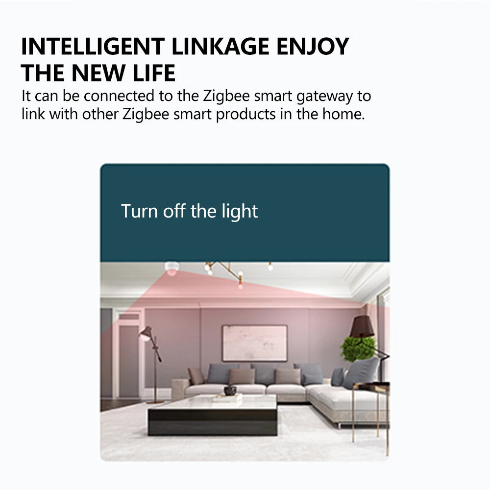ZigBee 3.0 Human Motion Sensor Infrared Detector Smart Home PIR Motion Sensor Detector Security for Indoor or Outdoor Use