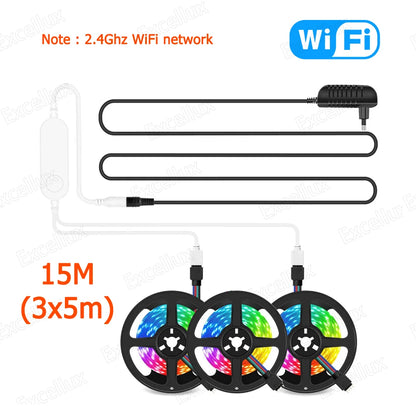 Nexdom™ Smart LED Strip – Fita LED RGB Zigbee/WiFi 5–20M