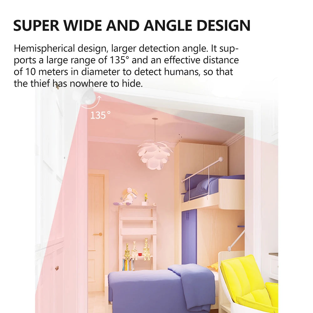 ZigBee 3.0 Human Motion Sensor Infrared Detector Smart Home PIR Motion Sensor Detector Security for Indoor or Outdoor Use