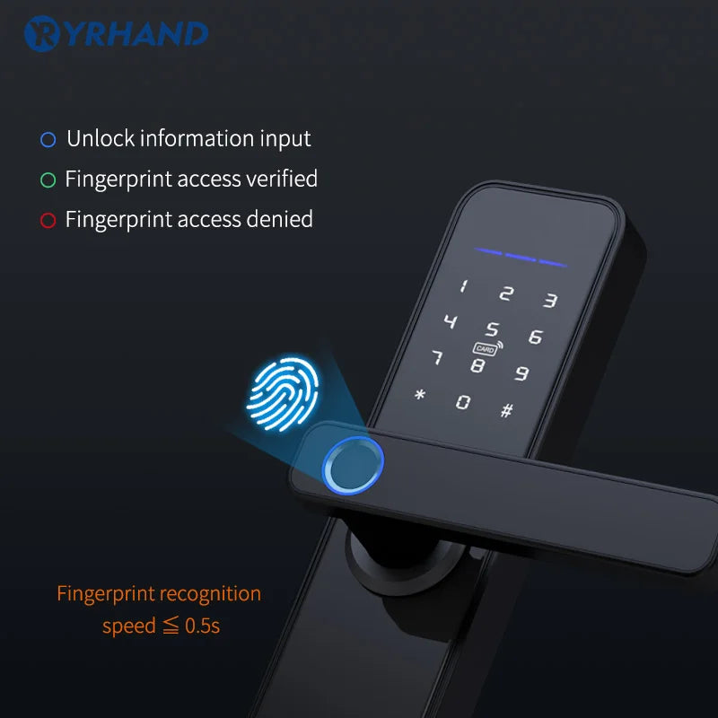 X5 Tuya Zigbee fechadura eletronico digital waterpoof Door lock Biometric Fingerprint Replaceable direction Smart  door lock