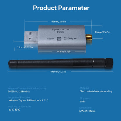 Zigbee  3.0 Dongle-E USB Dongle ZigBee Gateway Universal USB ZigBee Hub for Home Assistant Zigbee2MQTT