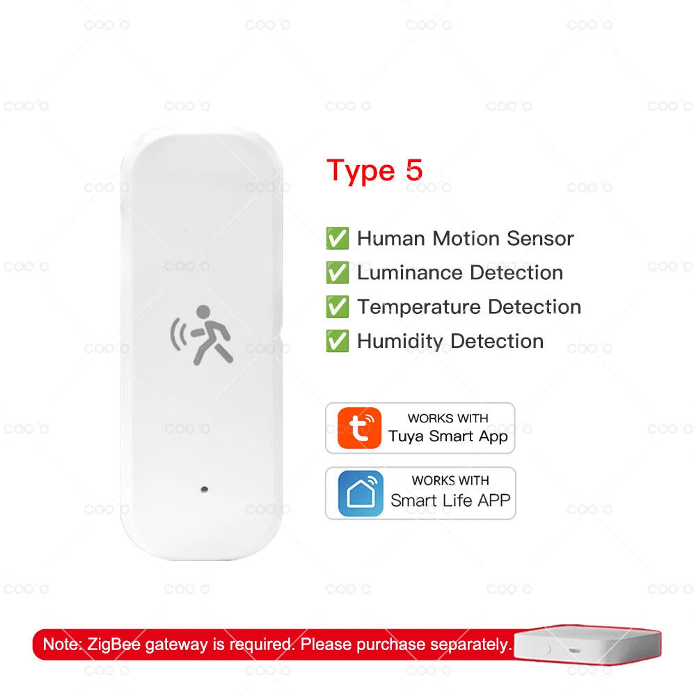 Zigbee 10G MmWave Radar Motion Sensor Human Detector with Illuminance Temperature Humidity Sensor Support Tuya Zigbee2MQTT