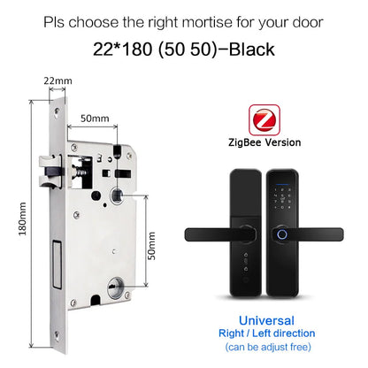 X5 Tuya Zigbee fechadura eletronico digital waterpoof Door lock Biometric Fingerprint Replaceable direction Smart  door lock