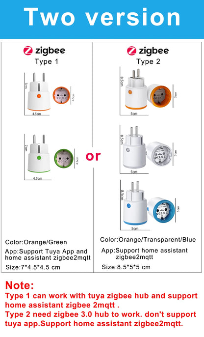 Haozee Smart Zigbee Plug Socket 3680W 16A Power Energy Monitoring Timer Switch EU Outlet Home Assistant Zigbee2mqtt