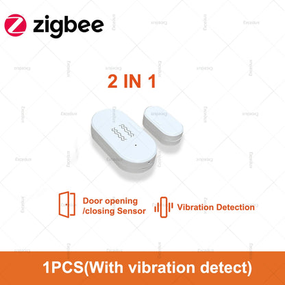 Zigbee 3.0 Door Window Sensor With Brightness/Vibration Sensor Smart Home Security Protection Alarm Door Open /Closed Detector