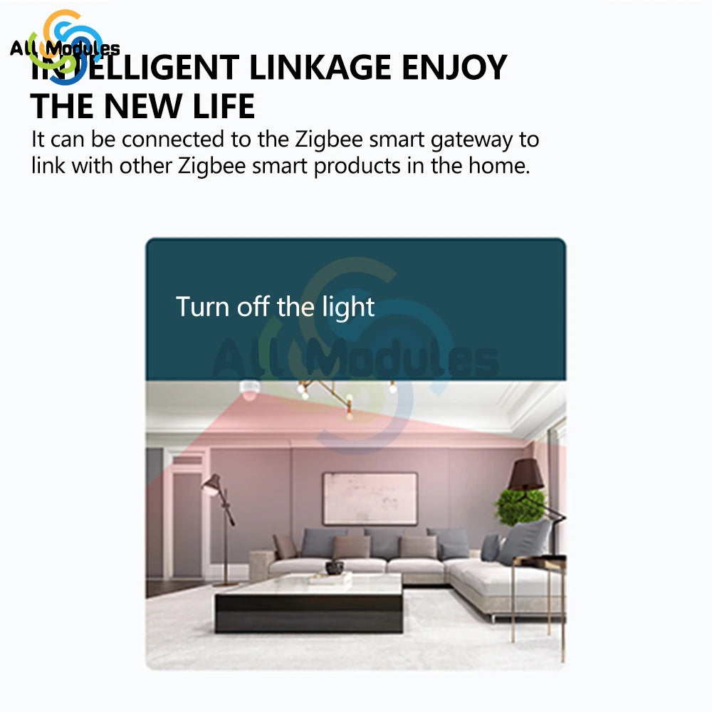 ZigBee 3.0 Human Motion Sensor Infrared Detector Smart Home PIR Motion Sensor Detector Security for Indoor or Outdoor Use