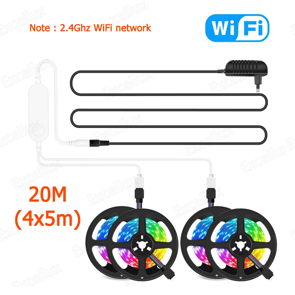 Nexdom™ Smart LED Strip – Fita LED RGB Zigbee/WiFi 5–20M