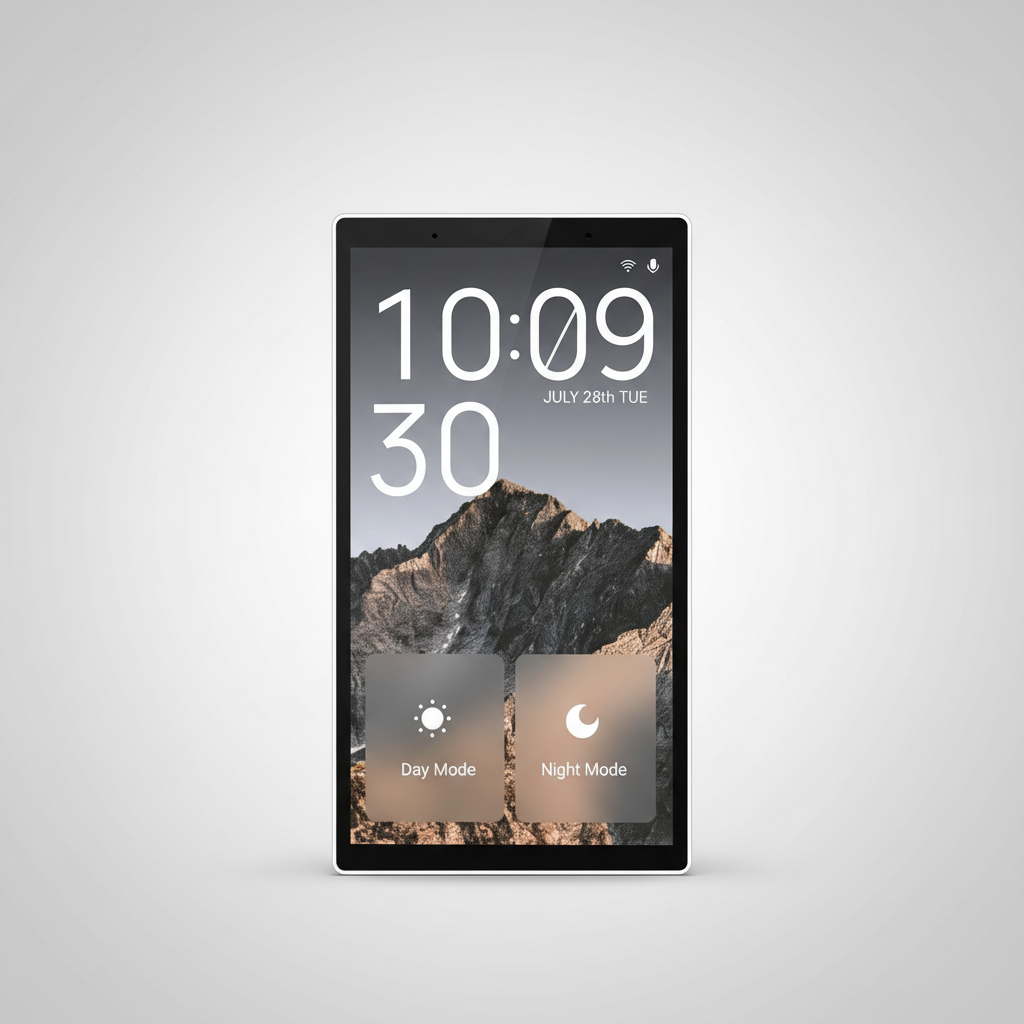 Nexdom Painel de Controlo Touch 5" MOES – Vista frontal fundo neutro premium