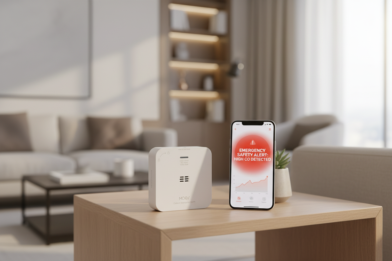 Nexdom Detetor de Monóxido de Carbono e Gás MOES ZigBee – Alerta de segurança via smartphone