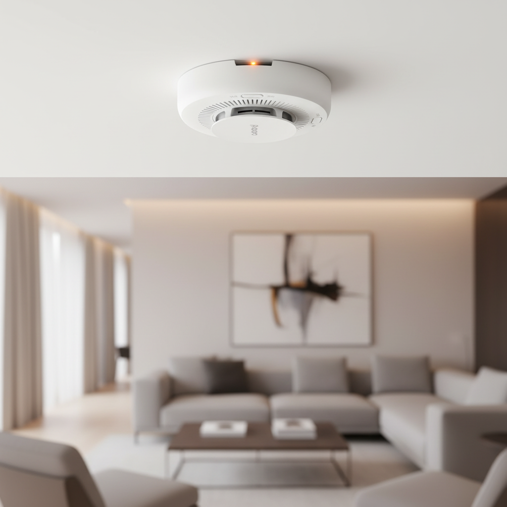 Nexdom Detetor de Fumo Aqara ZigBee 3.0 – Instalado no teto da sala de estar