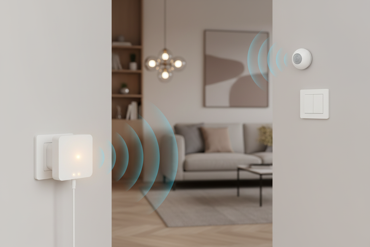Nexdom Gateway Hub ZigBee 3.0 Tuya – Hub central do ecossistema ZigBee em sala de estar