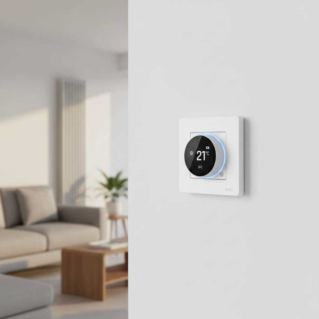 Nexdom Termostato Inteligente MOES ZigBee – Instalado em sala de estar a 21°C