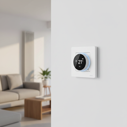 Nexdom Termostato Inteligente MOES ZigBee – Instalado em sala de estar a 21°C