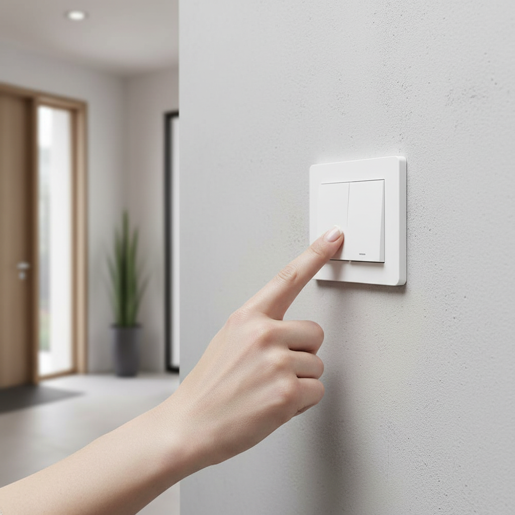 Nexdom Interruptor Inteligente MOES ZigBee – Detalhe toque com mão