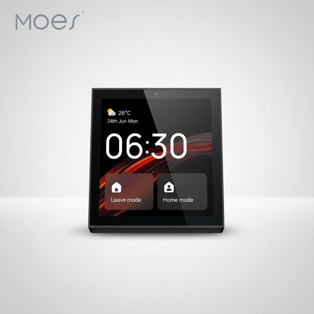 Nexdom Painel de Controlo Touch 4" MOES – Vista frontal fundo neutro premium