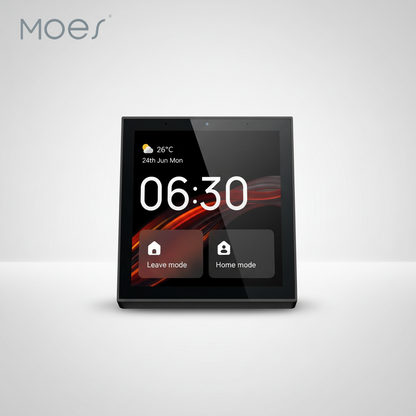 Nexdom Painel de Controlo Touch 4" MOES – Vista frontal fundo neutro premium