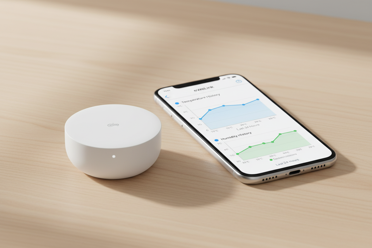 Nexdom Sensor de Temperatura e Humidade SONOFF SNZB-02P – Histórico via app eWeLink