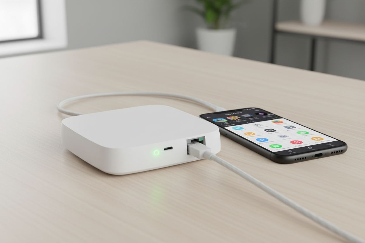 Nexdom Hub Gateway ZigBee com Fio MOES – Controlo via app Smart Life