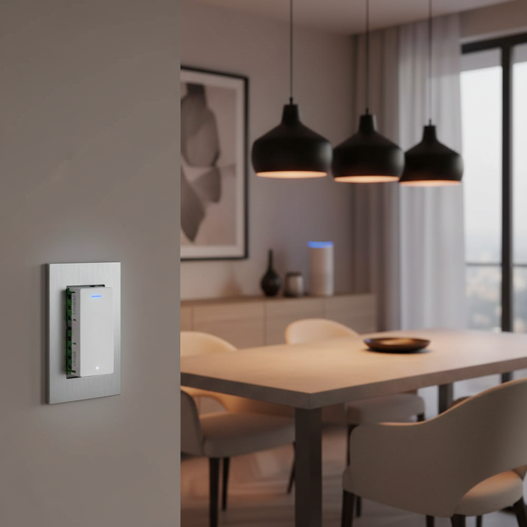 Nexdom Módulo Dimmer Inteligente MOES – Sala de jantar com controlo por voz Alexa
