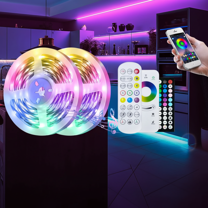 Smart LED Strip RGB – Kit completo com comando e app