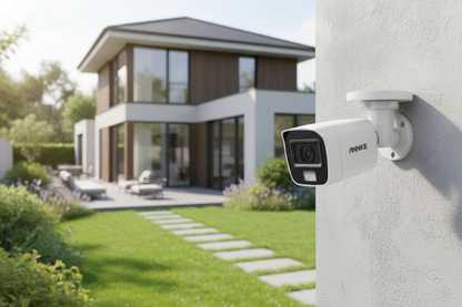 Nexdom Câmara de Segurança Exterior ANNKE 5MP – Canto exterior a vigiar o jardim