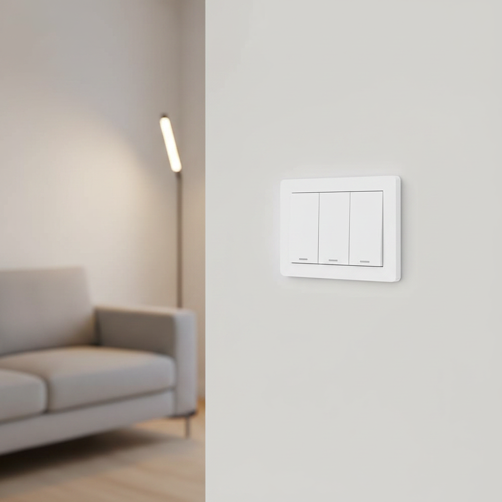 Nexdom Interruptor Inteligente MOES ZigBee – Instalado em sala de estar moderna