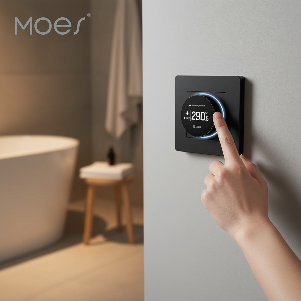Nexdom Termostato Inteligente MOES ZigBee – Ajuste de temperatura em casa de banho