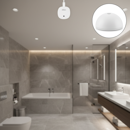 Nexdom Sensor de Presença MmWave ZigBee WiFi Tuya – Instalado no teto da casa de banho